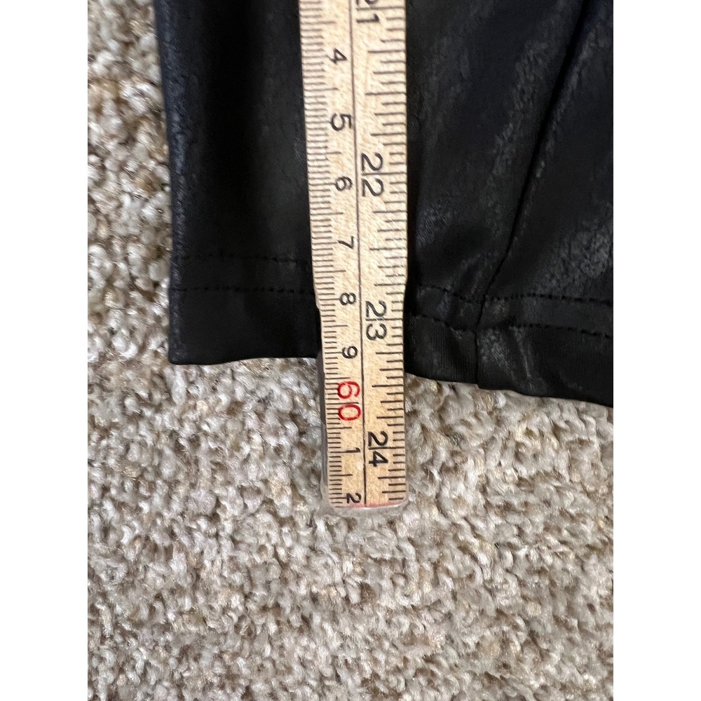 Puma Womens Black Faux Leather Crackle High Waist Leggings Iridescent Logo L - Picture 3 of 6